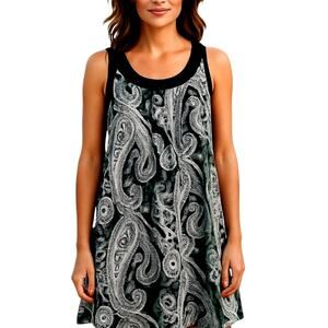 Essentials Medium Women's Sleeveless Black Maxi BOHO Sun Dress Miss Size 8 10 M